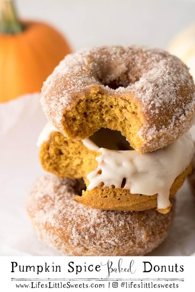 Pumpkin Spice Baked Donuts stacked