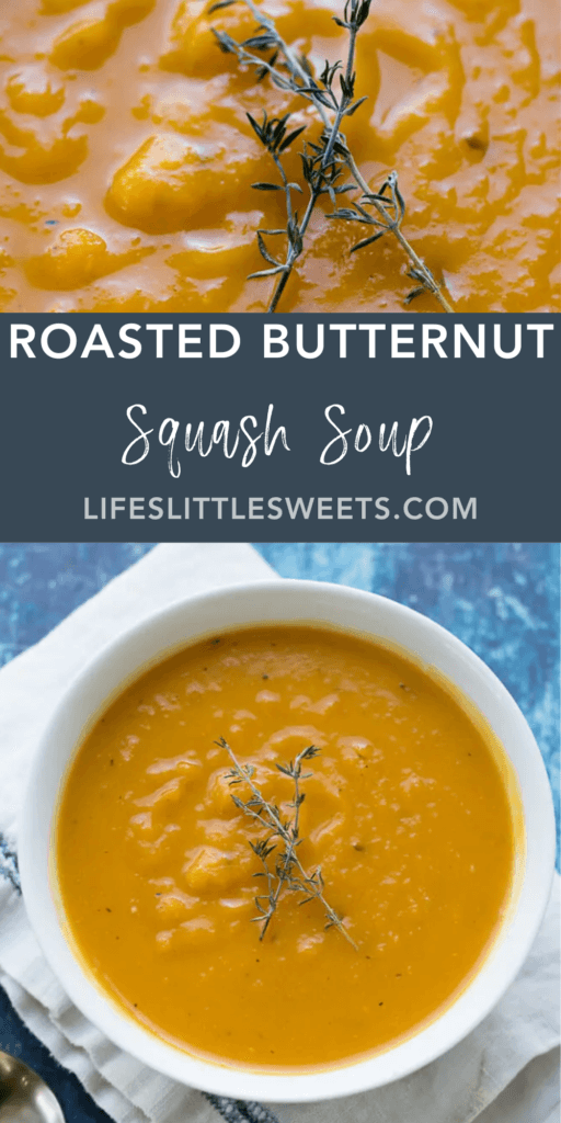 roasted butternut squash soup with text overlay