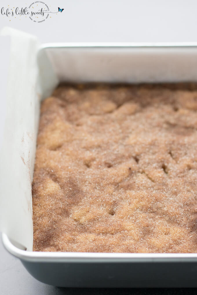 Snickerdoodle Cookie Bars have all the great, sweet taste of Perfect Snickerdoodle Cookies in a easy to prepare cookie bar. Topped with cinnamon sugar mixture, these bars have all the deliciousness of a snickerdoodle cookie. (makes 9 bars) #cookies #bars #cinnamon #snickerdoodles #snickerdoodle #sugar #Saigoncinnamon