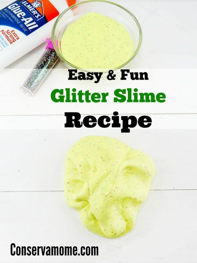 Glitter Slime Recipe from Conserva Mome | Slime Recipes - here is a collection of great Slime Recipes! Try this fun, sensory activity with your kids. #slime #diy #kidsactivities #diyslime #roundup
