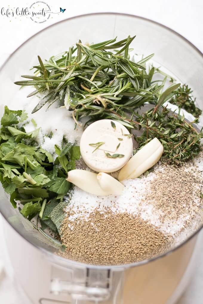 Garlic Herb Dry Brine in food processor