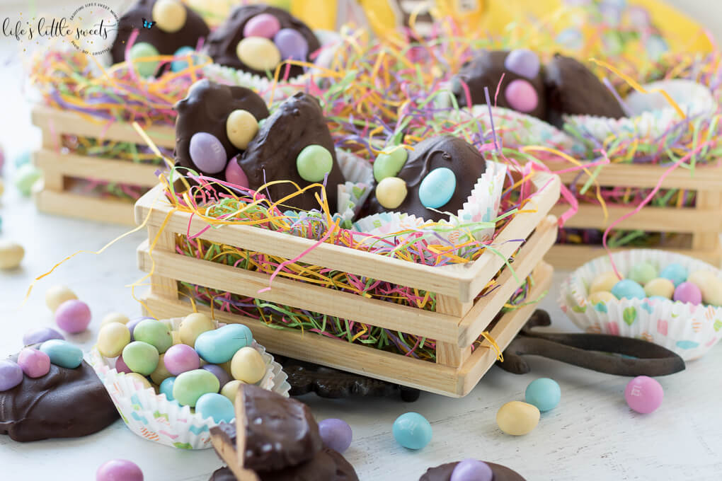 Chocolate Peanut Butter Eggs are a homemade, no bake, sweet, dessert candy and are perfect for Spring and Easter season! They are made with simple pantry staples and are decorated with M&M'S® Pastel Peanut Chocolate Candy from Sam's Club. Try this easy and fun recipe today! #SpringMoments #CollectiveBias #ad @mmschocolate @samsclub #chocolate #peanutbutter #Easter #Spring #candy #Springtime #Eastereggs #recipe #food #sweet #dessert