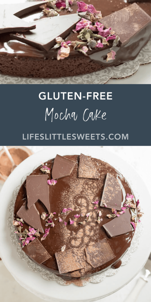 Gluten-Free Mocha Cake with text overlay