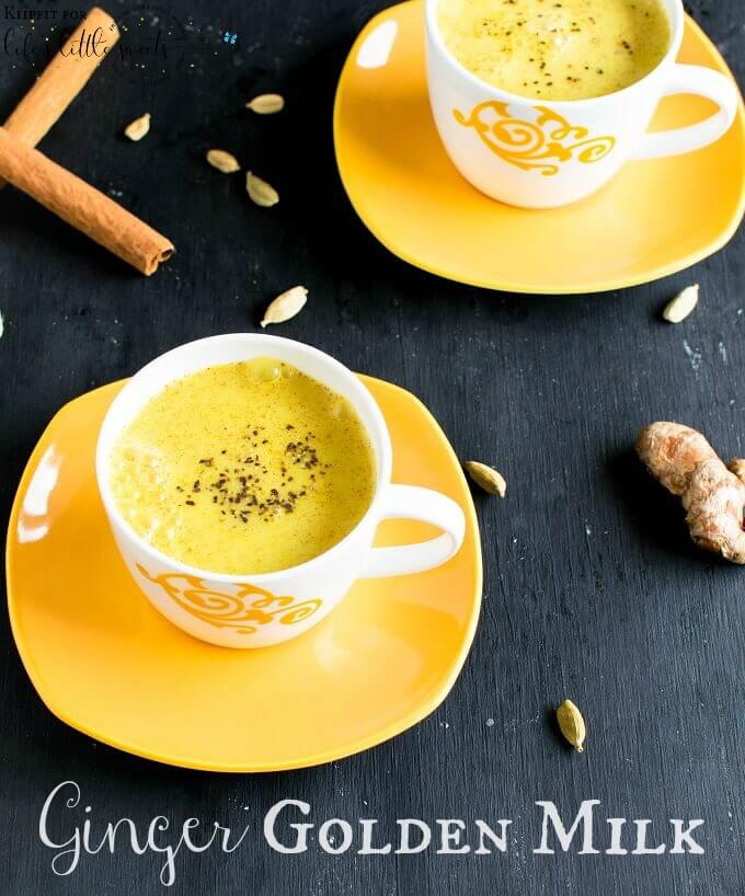 Ginger Golden Milk is loaded with anti – inflammatory properties and healing agents. Its vegan, paleo friendly and gluten free too. #goldenmilk #glutenfree #vegan #dairyfree #paleo #paleofriendly #drink #turmeric #ginger