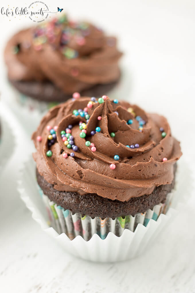Chocolate Buttercream Frosted Chocolate Cupcakes