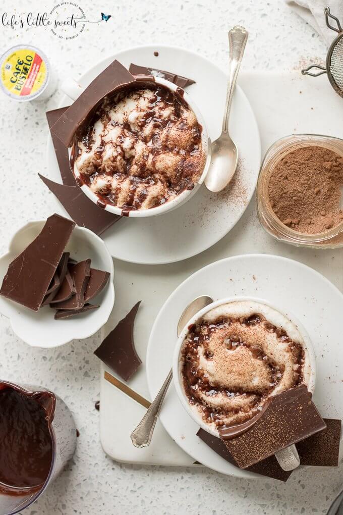 This Chocolate Latte is a decadent and sweet way to start your morning. This is a classic latte made with Café Bustelo espresso, combined with steamed milk (or half and half) and sweetened with rich dark chocolate and Cocoa Cinnamon Sugar Spice Mixture. @sofabfood #latte #chocolate #darkchocolate #kcup #cafebustelo #coffee #hotdrink #drink #breakfast #darkchocolate 