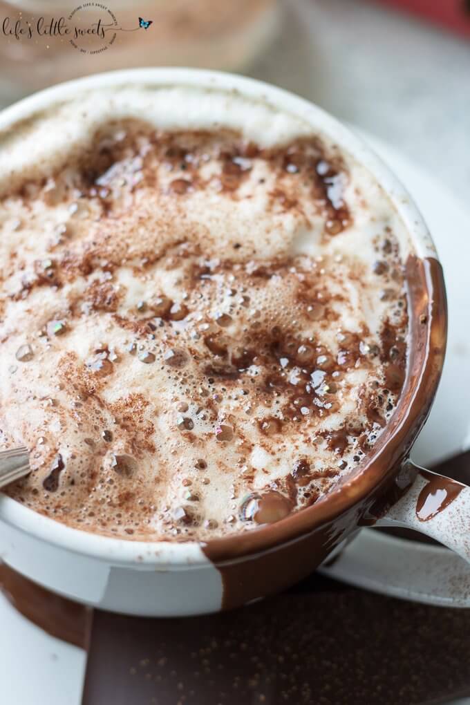 This Chocolate Latte is a decadent and sweet way to start your morning. This is a classic latte made with Café Bustelo espresso, combined with steamed milk (or half and half) and sweetened with rich dark chocolate and Cocoa Cinnamon Sugar Spice Mixture. @sofabfood #latte #chocolate #darkchocolate #kcup #cafebustelo #coffee #hotdrink #drink #breakfast #darkchocolate 