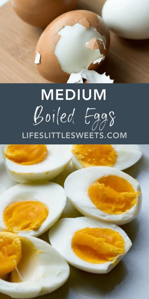 Medium Boiled Eggs with text overlay