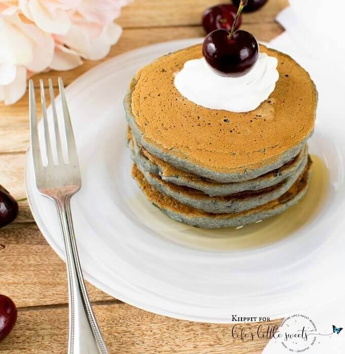 These soft, fluffy and nutritious Cherry Oatmeal Pancakes are delectable to the taste buds. These pancakes are made with real ingredients and are super easy to make. In just few minutes a mouthwatering and family friendly breakfast/brunch gets ready. These pancakes are worth devouring every bite and you would crave for more. #vegan #pancakes #cherries #oatmeal #breakfast #oatflour