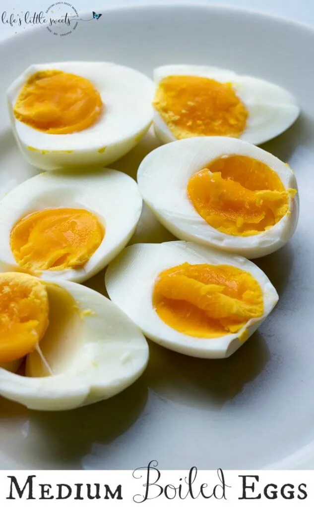 Medium Boiled Eggs - These eggs are perfect, sliced in half for serving on top of Ramen bowls or if you just prefer your eggs boiled to a medium consistency. Check out my trick for using and peeling farm fresh eggs. #eggs #egg #how #recipe #food #Ramenbowls #ingredient