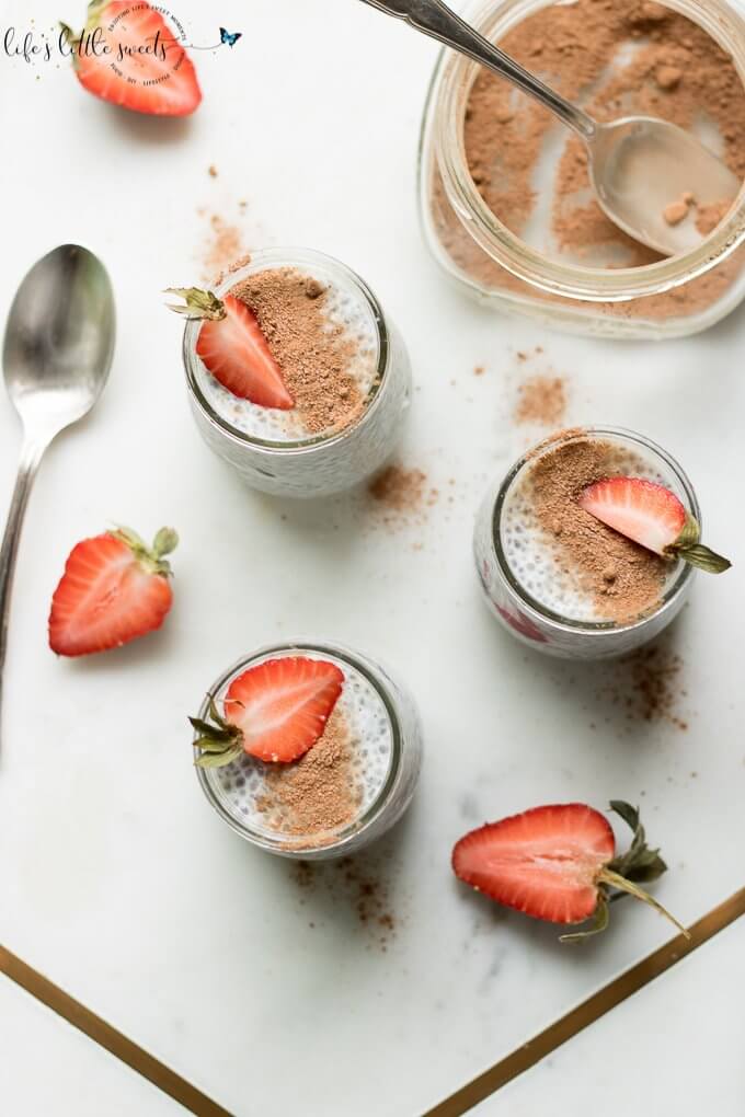 This Chia Pudding is a nice way to start of the day for breakfast or as a delicious snack and it can easily be made to be vegan and gluten free. Customize it with your favorite berries and sweeten with maple syrup. (vegan option, paleo, gluten free, keto friendly) #chia #chiapudding #pudding #veganoption #keto #glutenfree #recipe #fruit #berries #strawberries #blackberries #milk