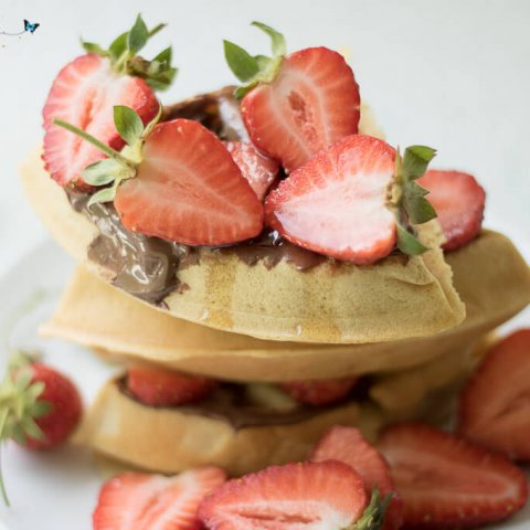 Strawberry Nutella Waffles