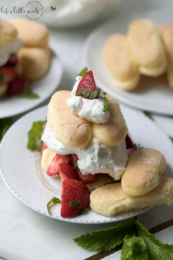 Strawberry Mint Shortcake with Ladyfingers (Dessert) Life's Little Sweets