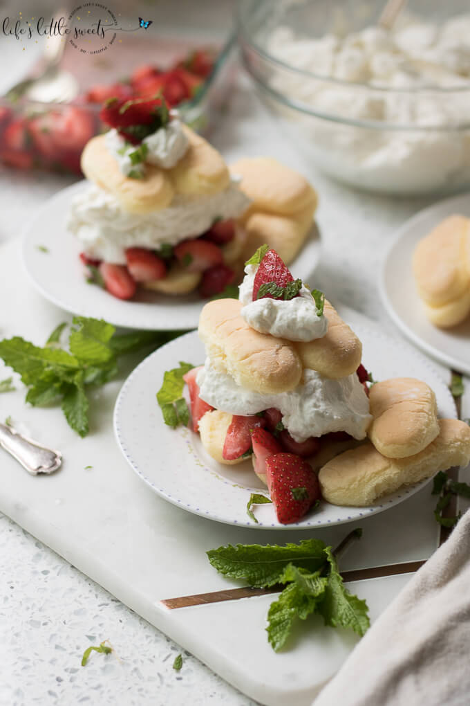 Strawberry Mint Shortcake with Ladyfingers
