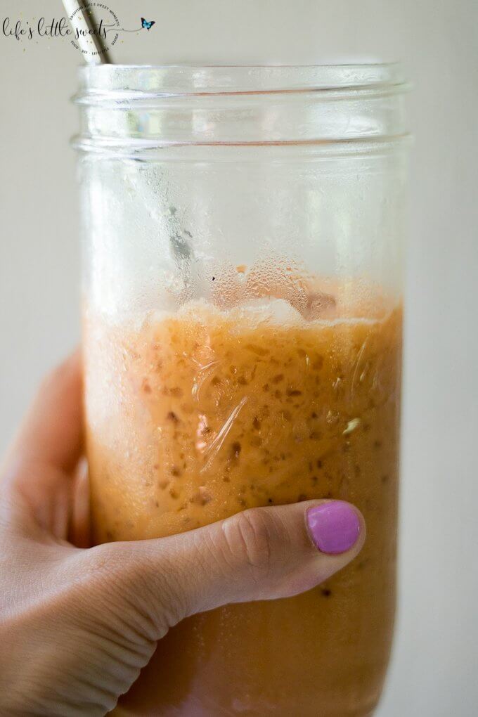 Thai Iced Tea is a strongly-brewed, smokey, black Thai tea, brewed hot, mixed with sugar (optional), sweetened condensed milk & evaporated milk and then quickly chilled by pouring over crushed iced, you can add more evaporated milk to add to it's creaminess before enjoying. #authentic #Thai #Thaiicedtea #blacktea #colddrink #sweetenedcondensedmilk #evaporatedmilk #sugar