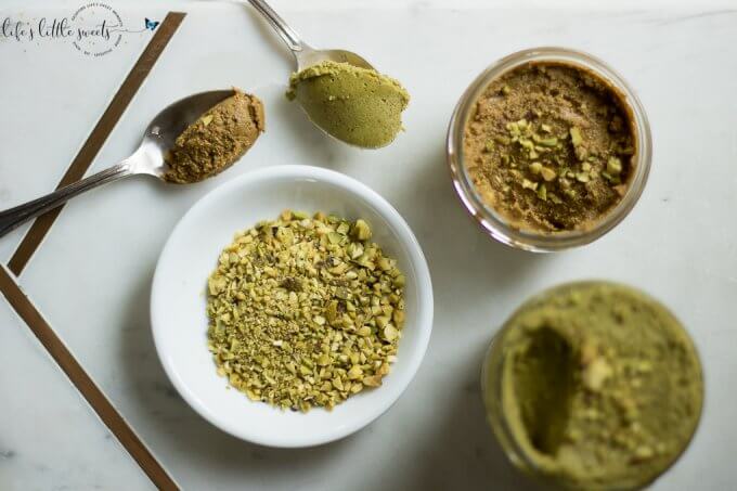 Pistachio Butter (roasted and not roasted, vegan, gluten free) – this pistachio butter is perfect for spreading on toast, crackers and goes well with your favorite jam or jelly. Enjoy it un-roasted or roasted for a deeper, toasty flavor. #pistachiobutter #pistachio #recipe #nutbutter #pistachios