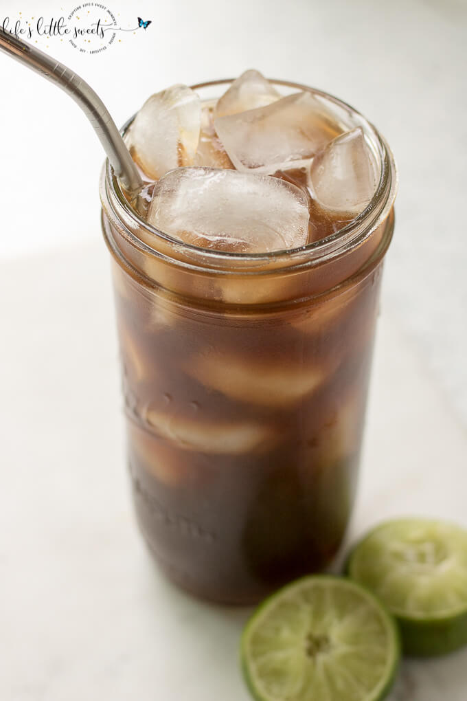 Coffee Limeade is a citrus-infused iced coffee drink recipe, perfect for hot, humid days. Try this new spin on iced coffee! (vegan, gluten-free) #coffee #iced #limeade #coffeelimeade #drink #recipe