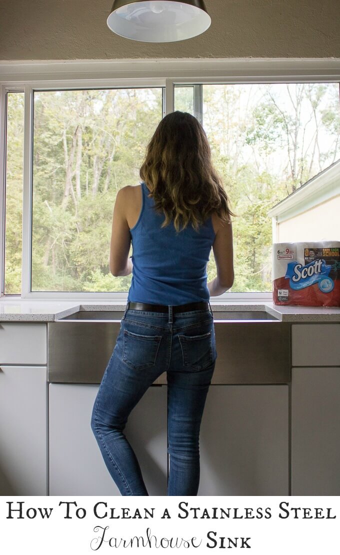 I'm sharing a tutorial on How To Clean a Stainless Steel Farmhouse Sink, I break down the steps with some help from Scott® Paper Towels! #ad #FamilyCountsOnClean #KeepLifeRolling #CollectiveBias @sofablife