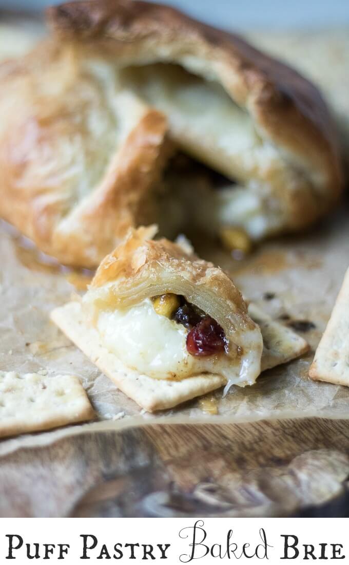 Puff Pastry Baked Brie serving