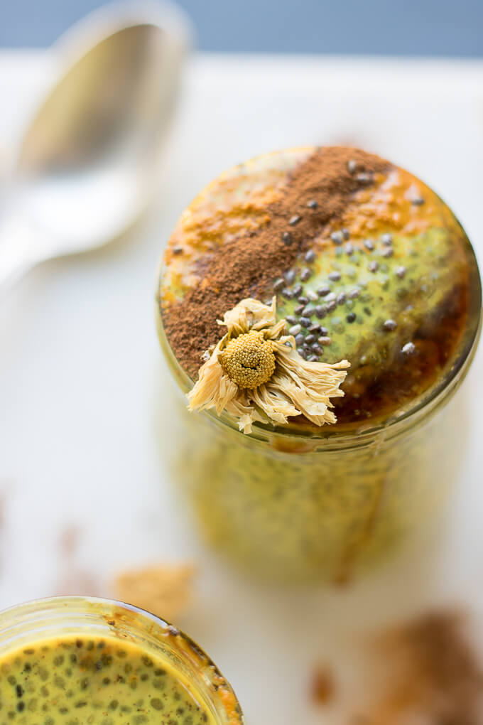 Chrysanthemum Golden Milk Chia Pudding