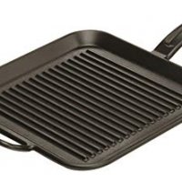Lodge 12 Inch Square Cast Iron Grill Pan. Ribbed 12-Inch Square Cast Iron Grill Pan with Dual Handles.