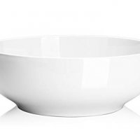 DOWAN (2 Packs) 2-1/2 Quart Porcelain Serving Bowls - Salad/Pasta Bowl Set, White, Stackable