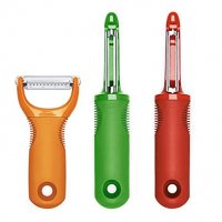 OXO 1137680 Good Grips 3-Piece Peeler Set, 10-inch, Green/Orange/Red
