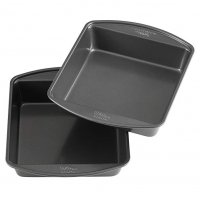 Wilton Perfect Results Premium Non-Stick Bakeware 8-Inch Square Cake Pans, Multipack of 2