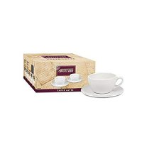 Konitz 275A110001 Two Giftboxed Cafe Latte Cups And Saucers (Set of 2) White