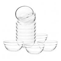 Mini 3.5 Inch Glass Bowls for Kitchen Prep, Dessert, Dips, and Candy Dishes or Nut Bowls, Set of 12