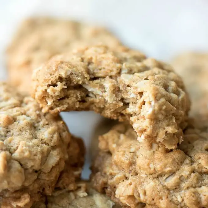 Cinnamon Oatmeal Cookies in a pile