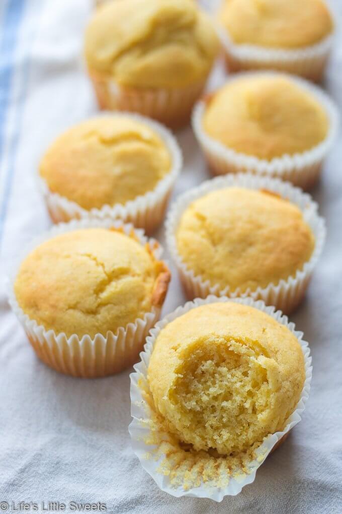 Cornbread Muffins are light and fluffy, great for breakfast, snack or meal prep. You can have these simple, homemade cornbread muffins on their own or topped with butter or jam. #cornbread #cornbreadmuffins #muffins #cornmeal #breakfast #quickbreads #recipes #bread