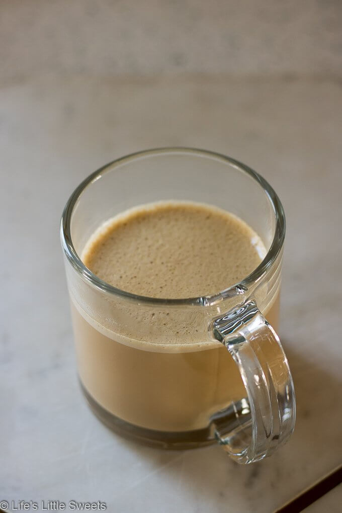 This Keto Butter Coffee Recipe is a satisfying, frothy & creamy cup of coffee, perfect to have in the morning. It's hot coffee blended with ghee (grass-fed, clarified butter) and MCT oil (medium-chain triglyceride extracted from coconut oil). #keto #buttercoffee #bulletproofcoffee #ketocoffee #recipe #MCToil #coconutoil #ghee #glutenfree #vegetarian #nocarb #nocarb #coffee #paleo