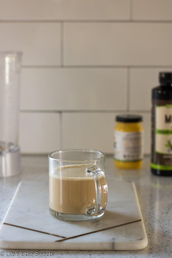 This Keto Butter Coffee Recipe is a satisfying, frothy & creamy cup of coffee, perfect to have in the morning. It's hot coffee blended with ghee (grass-fed, clarified butter) and MCT oil (medium-chain triglyceride extracted from coconut oil). #keto #buttercoffee #bulletproofcoffee #ketocoffee #recipe #MCToil #coconutoil #ghee #glutenfree #vegetarian #nocarb #nocarb #coffee #paleo