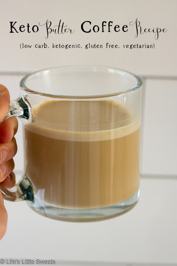 This Keto Butter Coffee Recipe is a satisfying, frothy & creamy cup of coffee, perfect to have in the morning. It's hot coffee blended with ghee (grass-fed, clarified butter) and MCT oil (medium-chain triglyceride extracted from coconut oil). #keto #buttercoffee #bulletproofcoffee #ketocoffee #recipe #MCToil #coconutoil #ghee #glutenfree #vegetarian #nocarb #nocarb #coffee #paleo