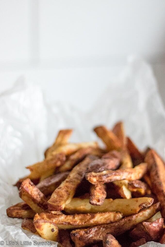 close up of fries made in an air fryer