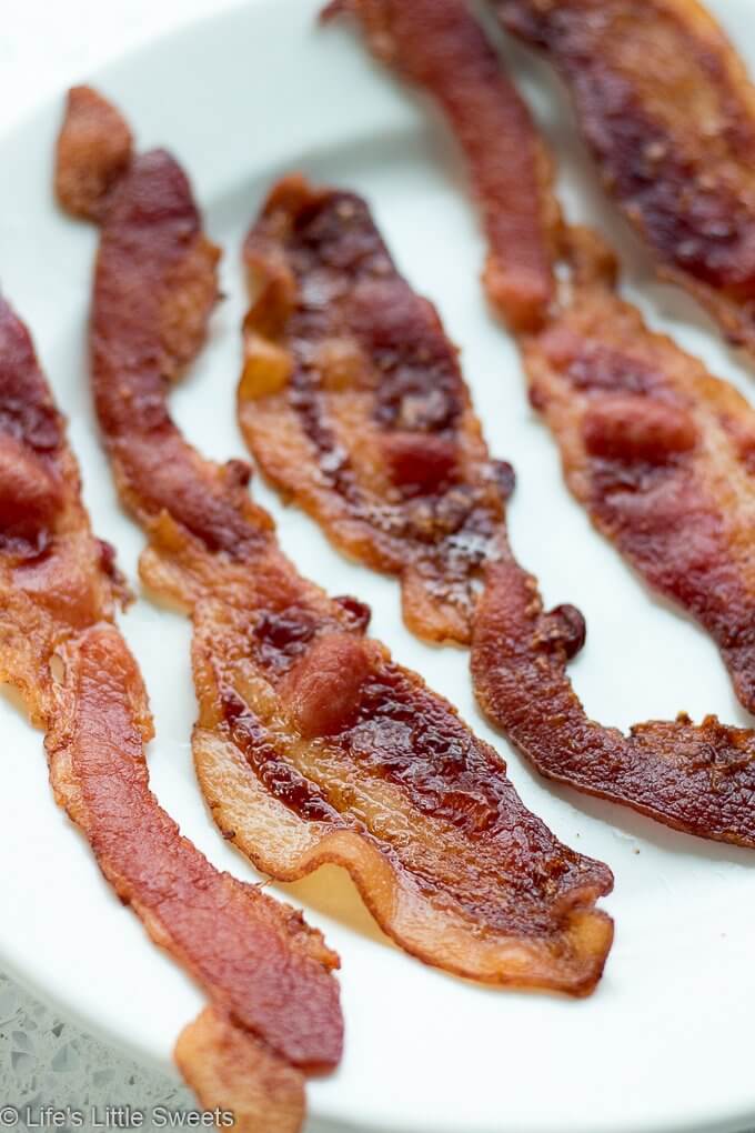 Bacon on a white plate
