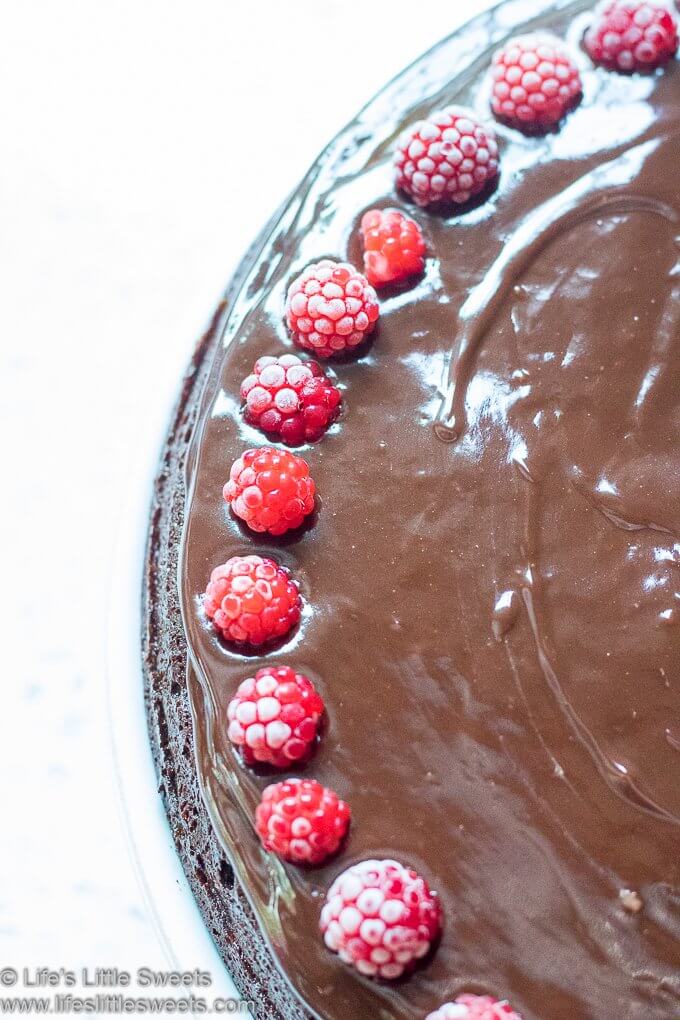 Flourless Chocolate Cake with Wineberries lifeslittlesweets.com 680x1020