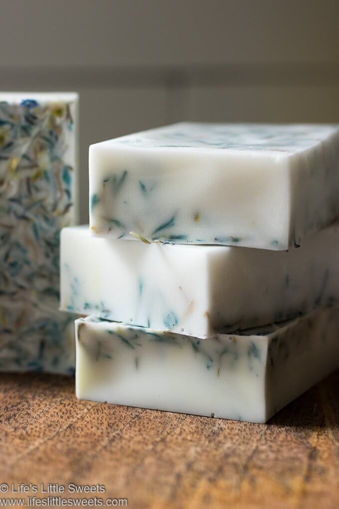 How to Make Cornflower Rose Shea Butter Soap lifeslittlesweets.com