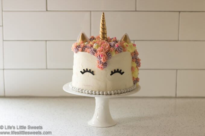Unicorn Rainbow Cake lifeslittlesweets.com 