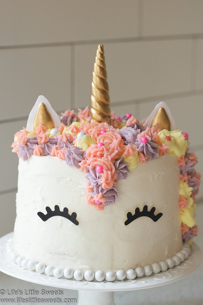 Unicorn Rainbow Cake lifeslittlesweets.com