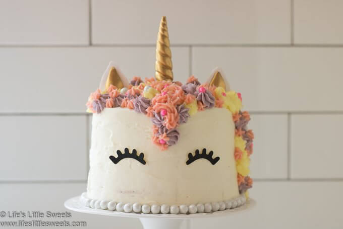 Unicorn Rainbow Cake lifeslittlesweets.com 