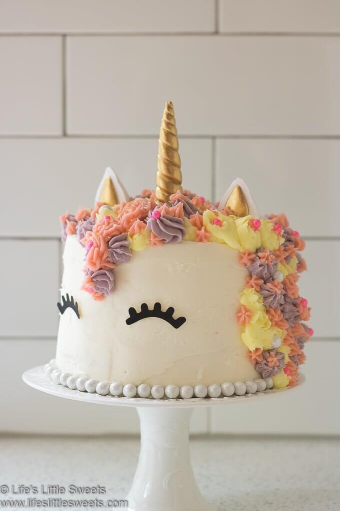 Unicorn Rainbow Cake lifeslittlesweets.com