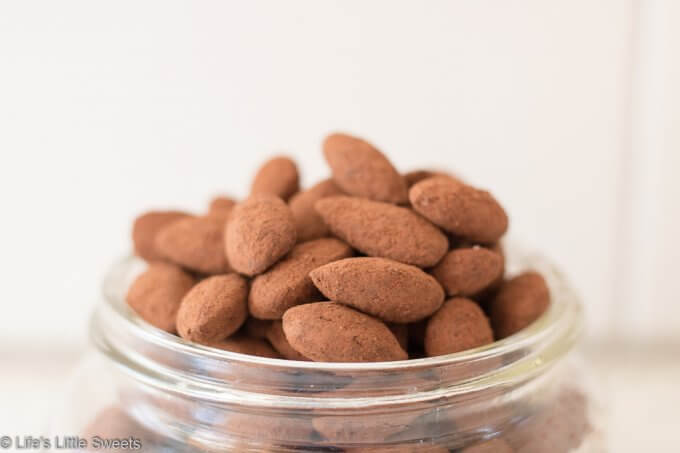 Cocoa Almonds in a clear mason jar