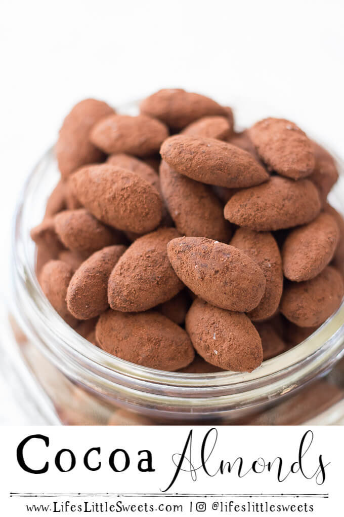 Cocoa Almonds vertical, Pinterest pin with text
