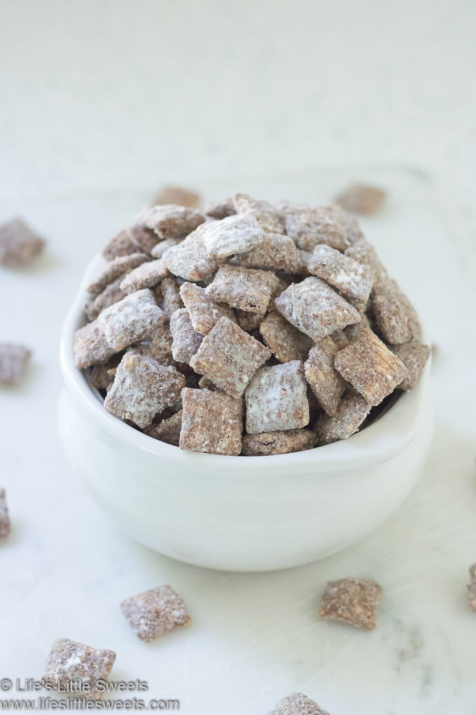 Double Peanut Butter Muddy Buddies lifeslittlesweets.com