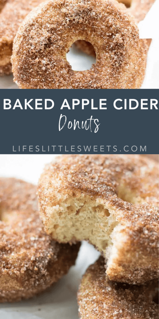 baked apple cider donuts with text overlay