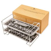 ecozoi Stainless Steel Metal Ice Cube Trays with Easy Release Handle - 2 Pack with Stand | 36 Ice Cube Slots | Removable Slots for Easy Ice Cube Removal and Cleaning | Eco Friendly, Plastic Free