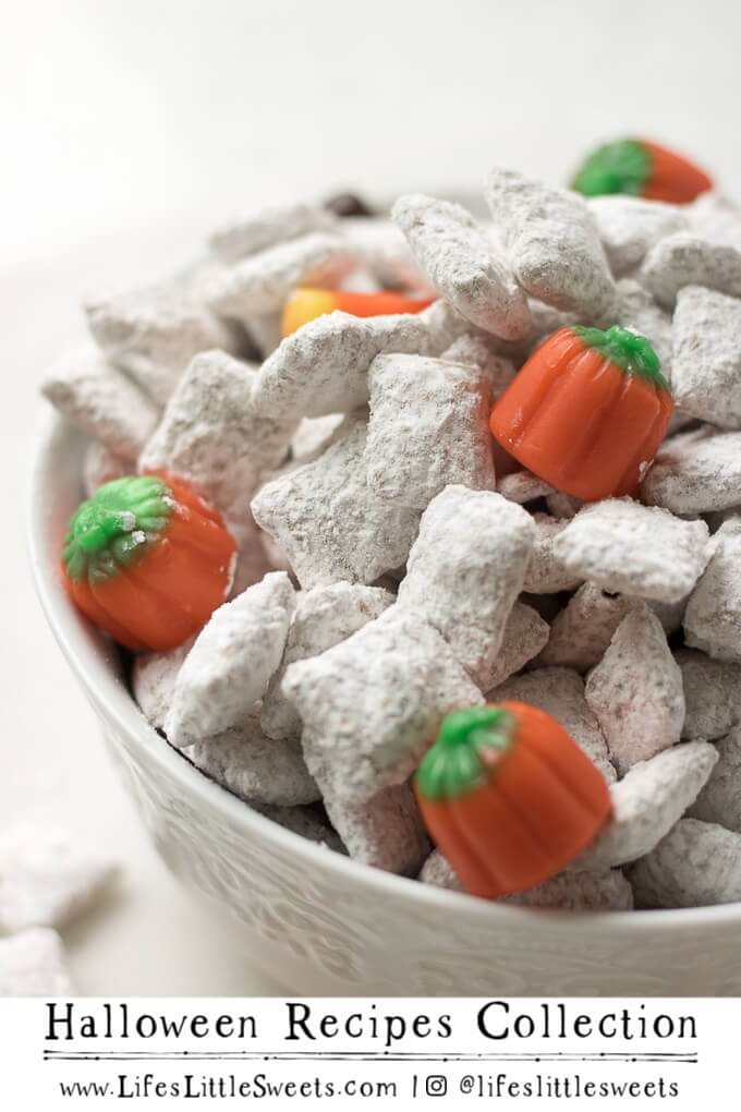 Chex Mix (Puppy Chow) Recipe with Candy in a bowl