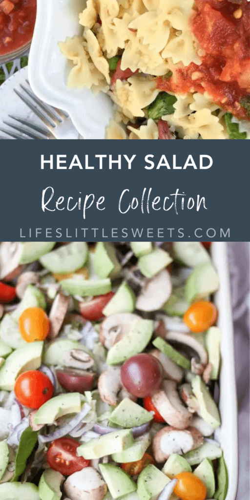 healthy salad recipes collection with text overlay